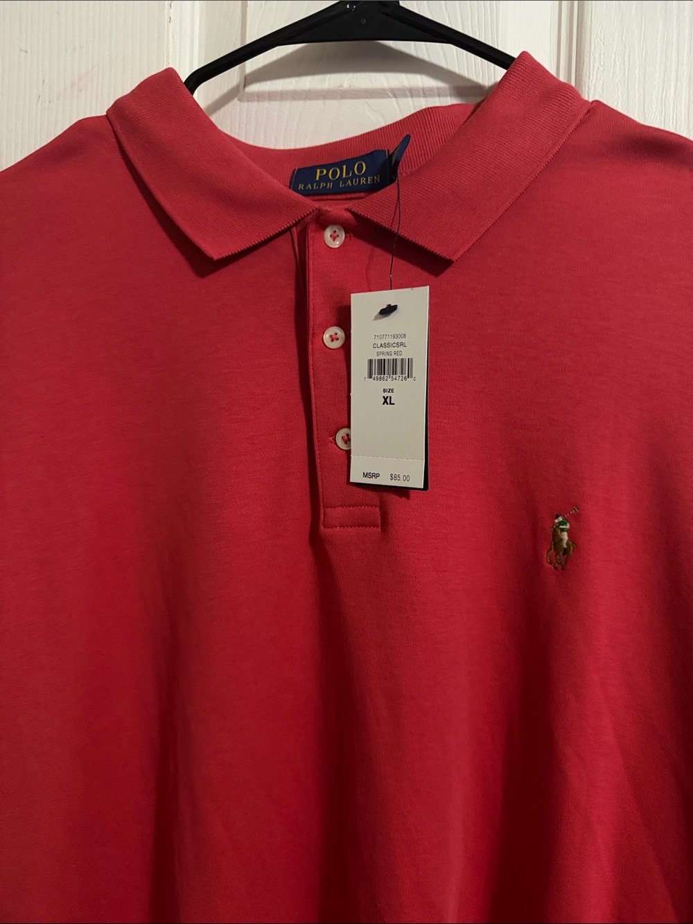 Polo by Ralph Lauren Red Crewneck Polo with Embroidered Pony